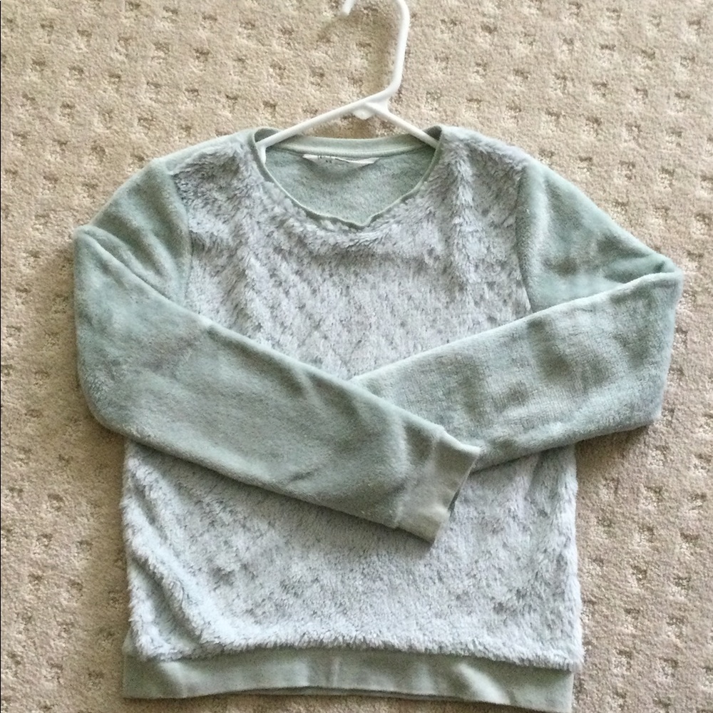 H&M light blue fuzzy soft sweater